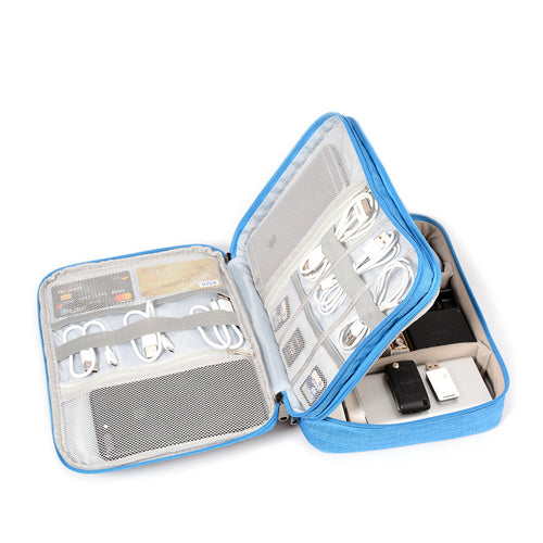 LuxFyre 3-Layer Tech Organizer in Sky Blue