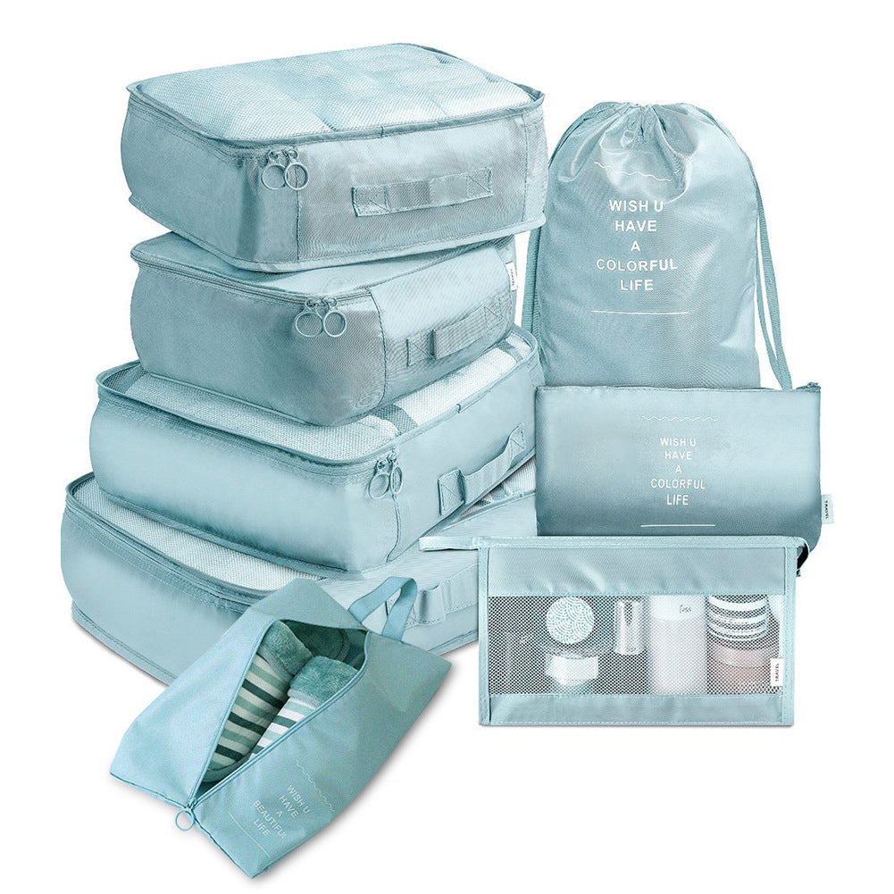 LuxFyre 8-Piece Packing Cube Set in Light Blue