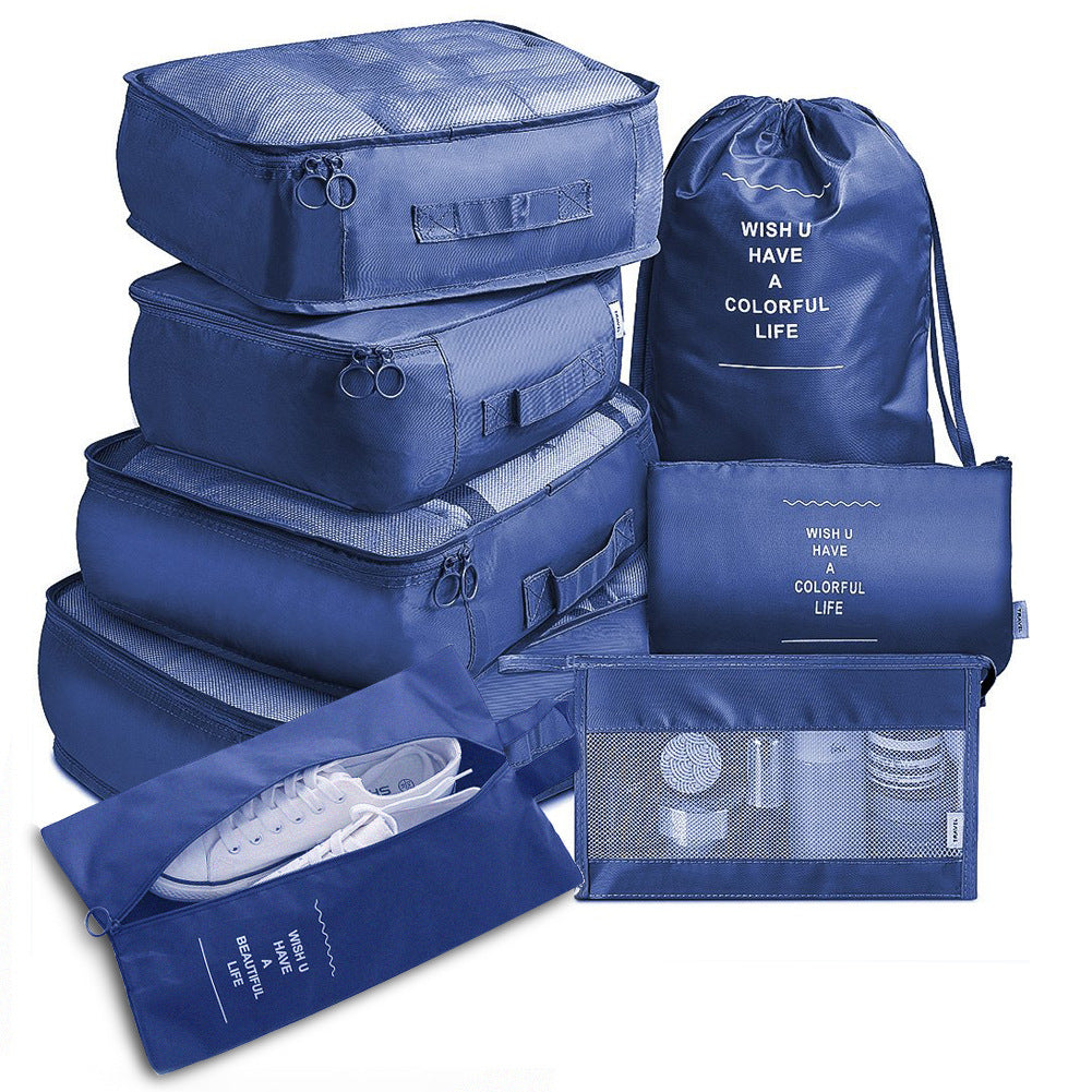 LuxFyre 8-Piece Packing Cube Set in Navy