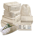 LuxFyre 8-Piece Packing Cube Set in Beige