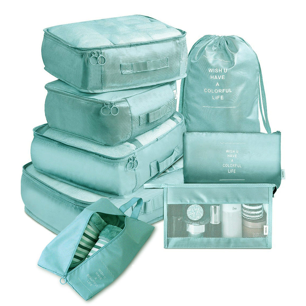 LuxFyre 8-Piece Packing Cube Set in Bright Blue