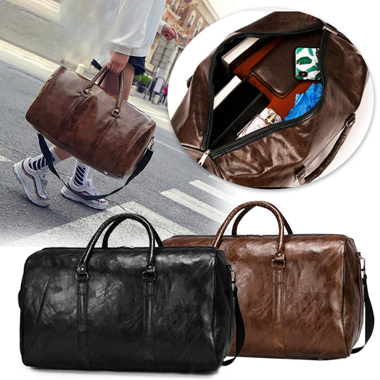 LuxFyre Premium Leather Weekender Bag — product view 3