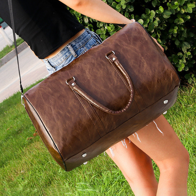 LuxFyre Premium Leather Weekender Bag — product view 1